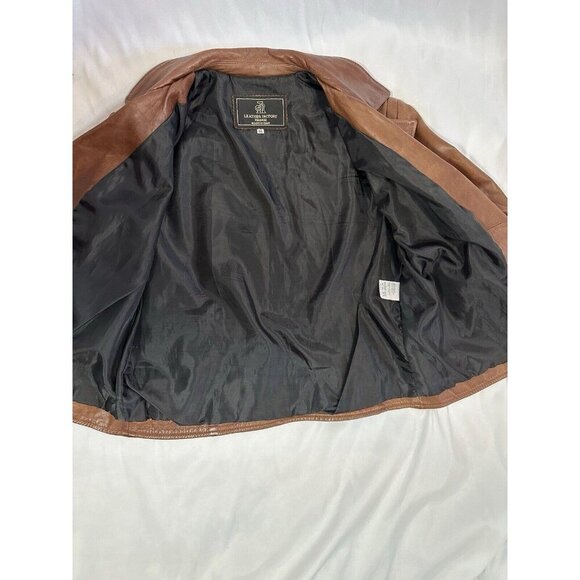 Factory Firenze Soft Italian Leather Women’s Jacket Sz M Zip Front,SleevesPocket - Picture 11 of 12